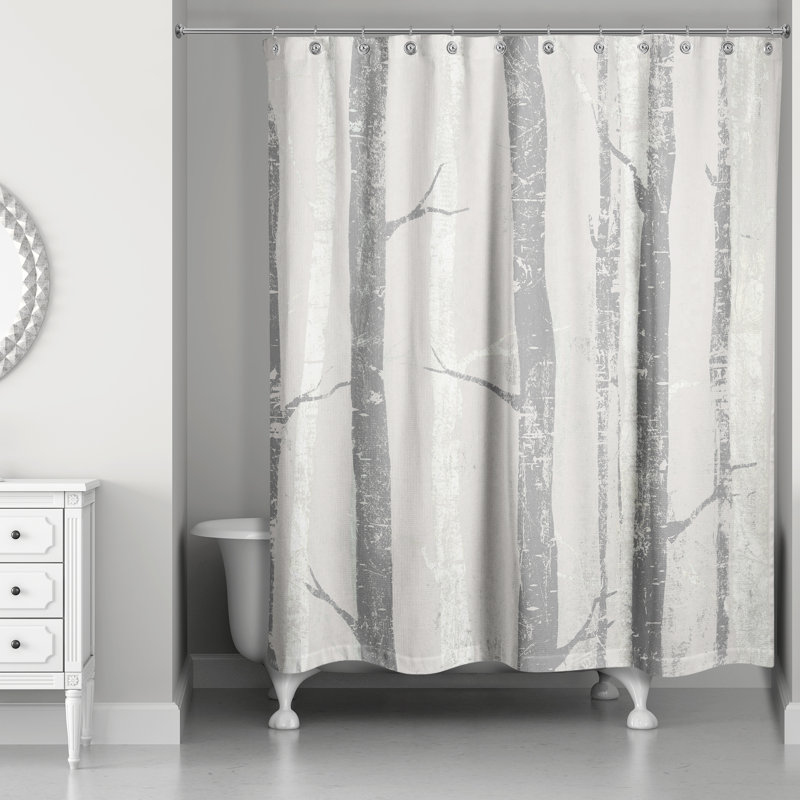 Rideau de douche simple Andrae, Gris
