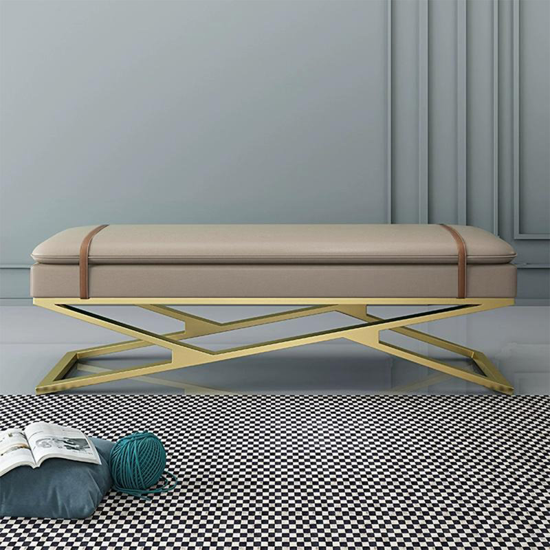 Upholstered Bench, Taupe