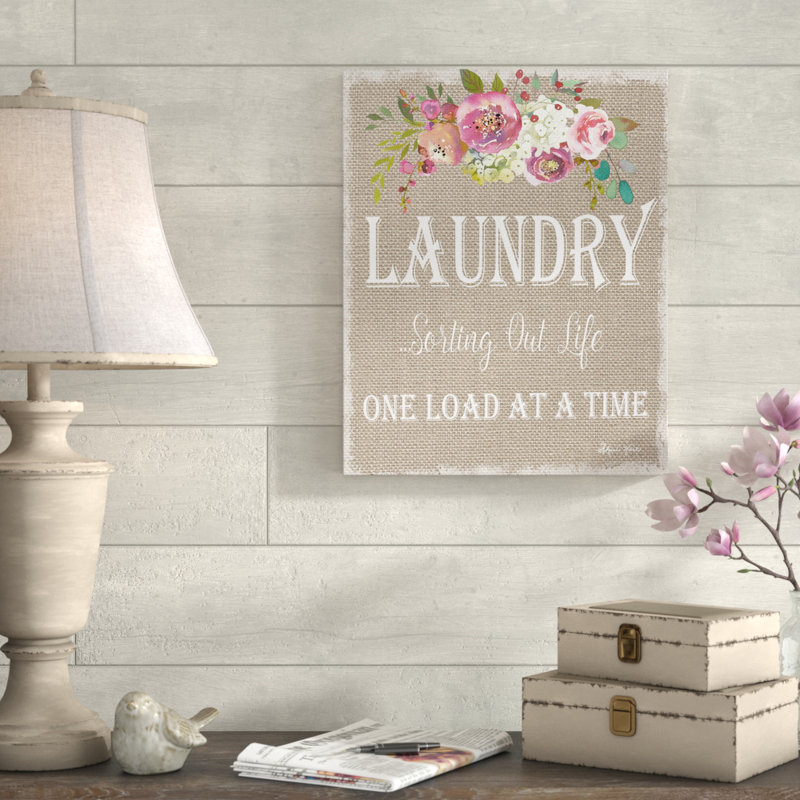 «Floral Laundry Sorting Life», reproduction d'art textuel sur toile, Toile tendue, H 30 po x l 24 po