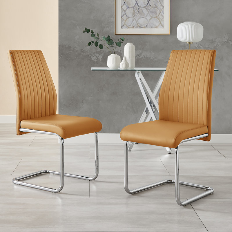 Eubanks Dining Set with 4 Chairs, Mustard