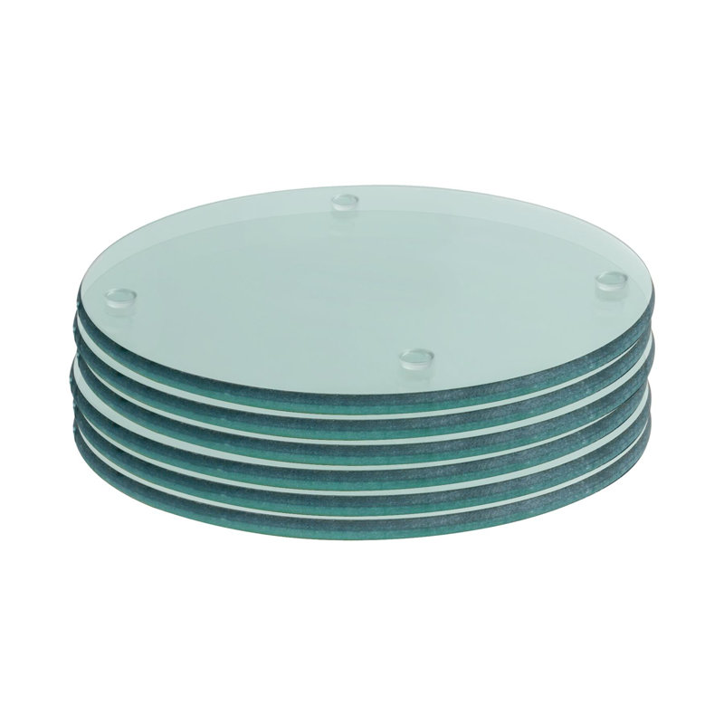 Harbour Housewares - Round Glass Coasters - 10cm - Clear - Set of 6