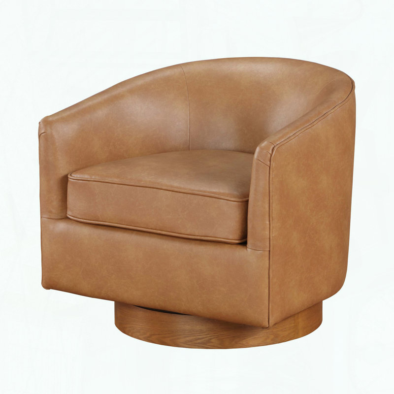 Chaise pivotante demi-tonneau en similicuir Maisy