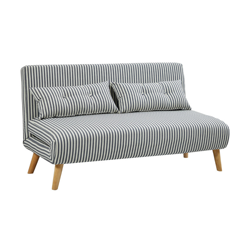 Wallen 2 Seater Velvet Sleeper, Black Stripe