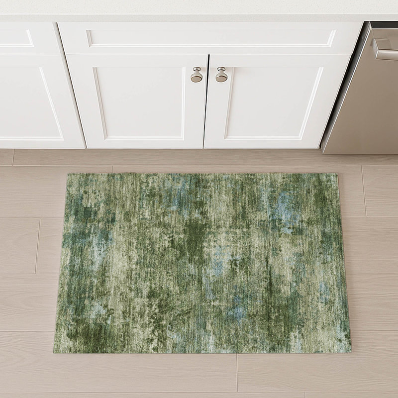Tapis abstrait intérieur / extérieur lavable à la machine Kerwin ACN2370, Rectangle 1 pi 8 po x 2 pi 6 po