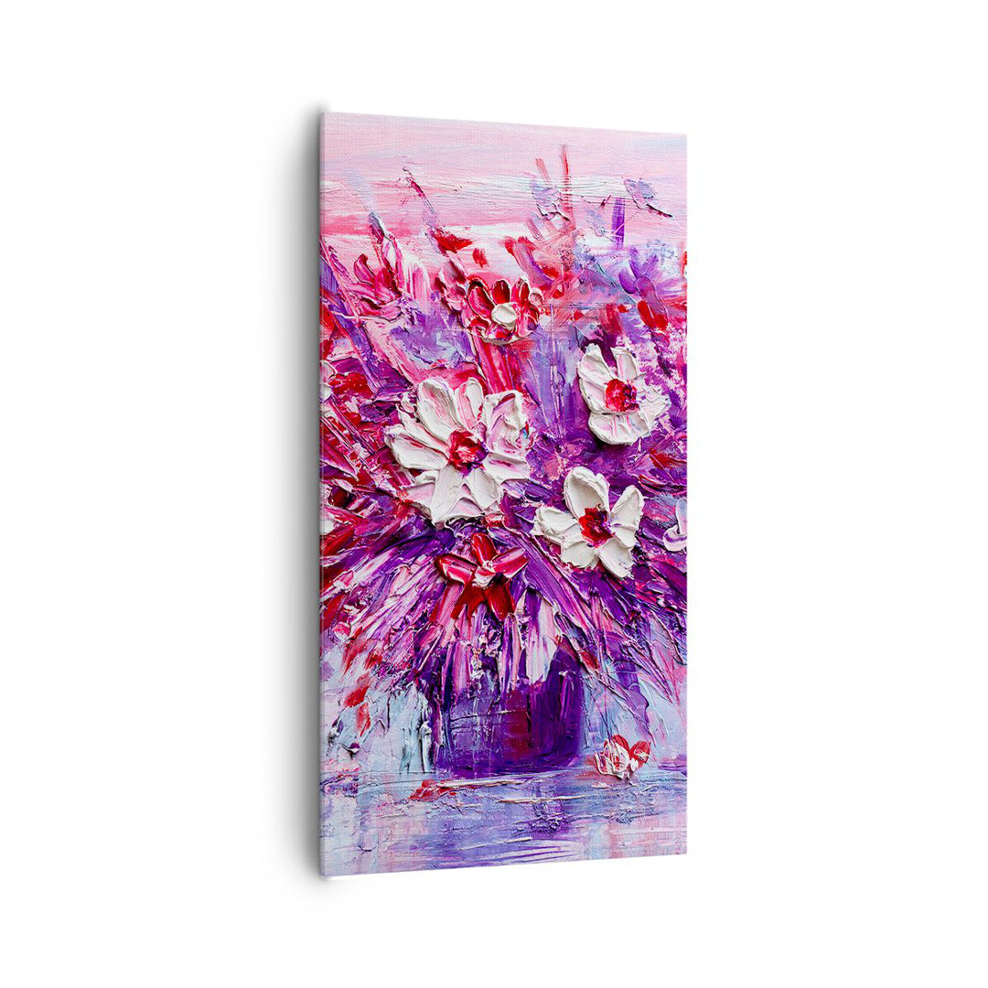 Leinwandbild Impasto Flowers Pink