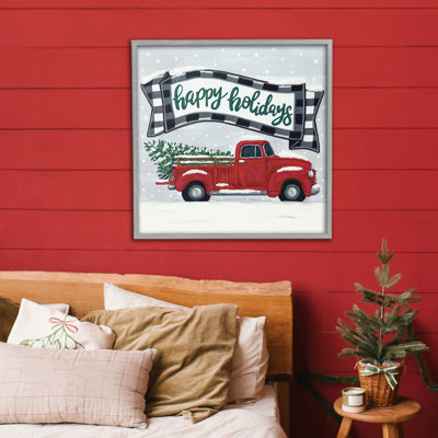 Giclée encadrée «Happy Holiday Farm» par Sara Baker