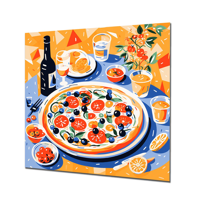 Henri Henri Matisse Style pizza impressionniste III - pizza, art mural en métal, H 16 po x l 16 po