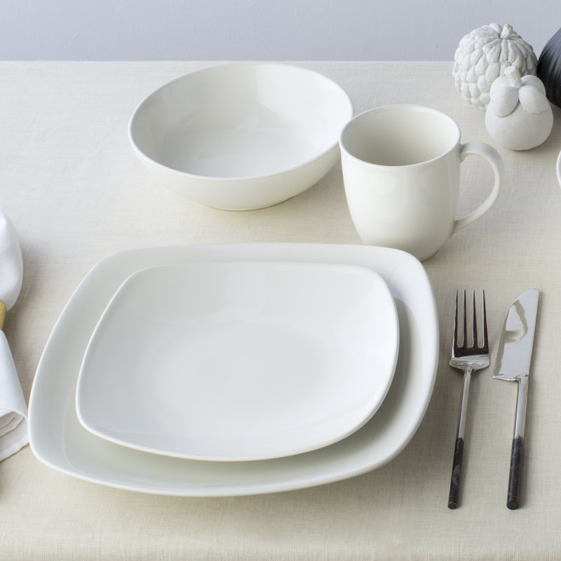Noritake Colorwave 16-Piece Square Dinnerware Set, Service for 4, Naked