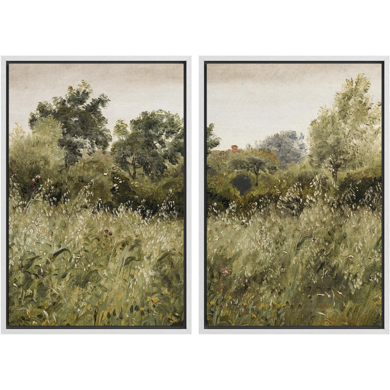 Été, pré, sérénité, champs luxuriants et fleurs sauvages, nature sauvage, illustrations, décor rustique, H 36 po x l 24 po