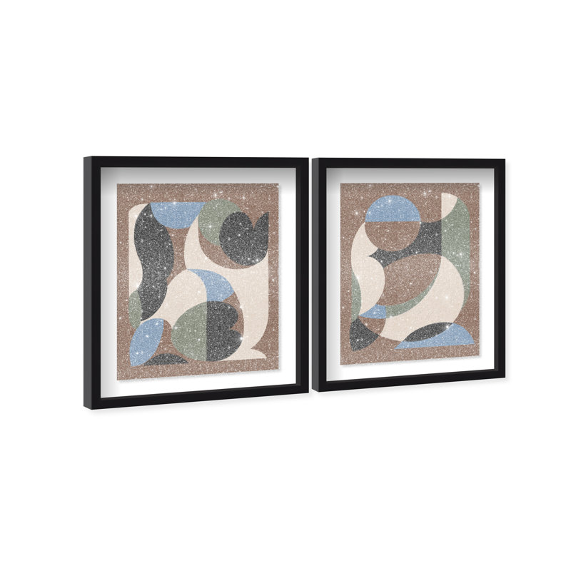 Centered Harmony Set Set by Oliver Gal, 21.5" H x 17.5" W, Black Shadowbox