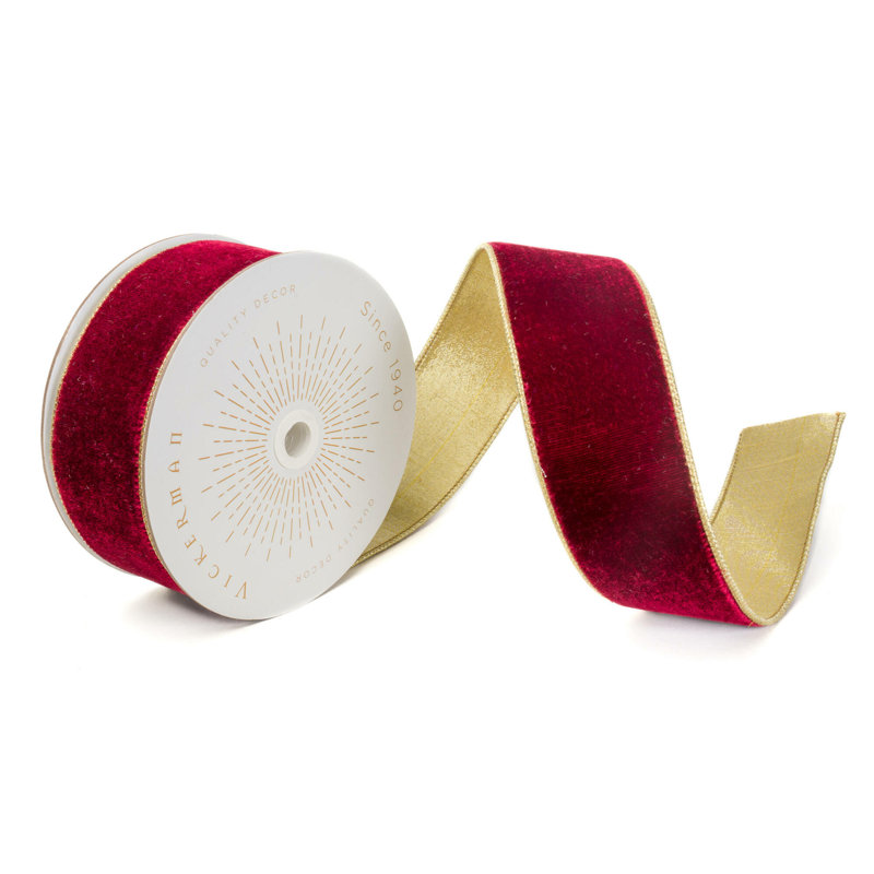 Ruban de velours, Bourgogne, H 0,2 po x l 360 po x P 2,5 po