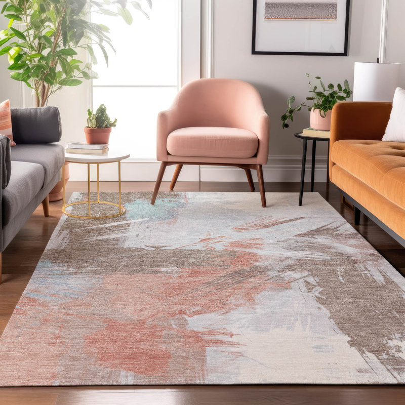 Tapis moderne Premium lavable à la machine AMF1711 Varroville, Rectangle 10 pi x 14 pi
