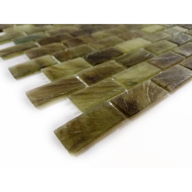 Amber 0.5" x 1.25" Glass Mosaic Wall & Floor Tile, Oregano