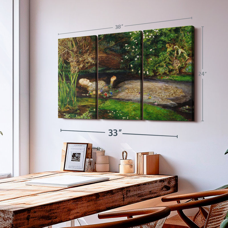 Impression sur toile Ophelia 1851, H 24 po x l 38 po