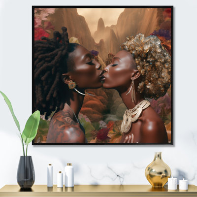 «Kissing African Goddess Divine Love I», reproduction sur toile