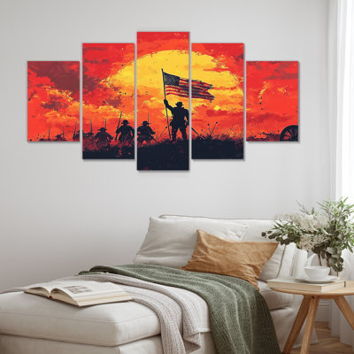 Historical American Revolutionary War Moment I - Army Soldiers Wall Art Set