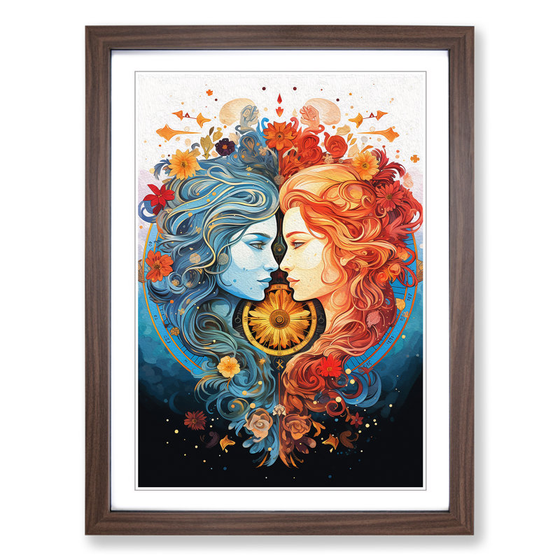 Single Picture Frame Print on Wood, 34cm H x 25cm W, Walnut Framed