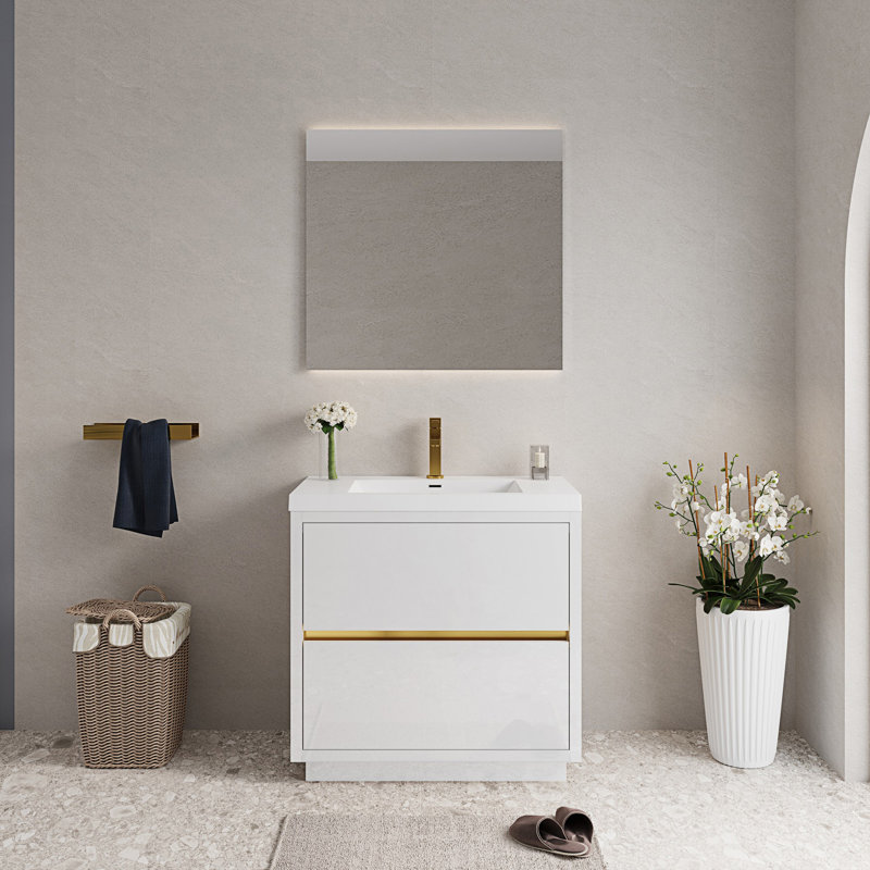 Meuble-lavabo autoportant avec lavabo