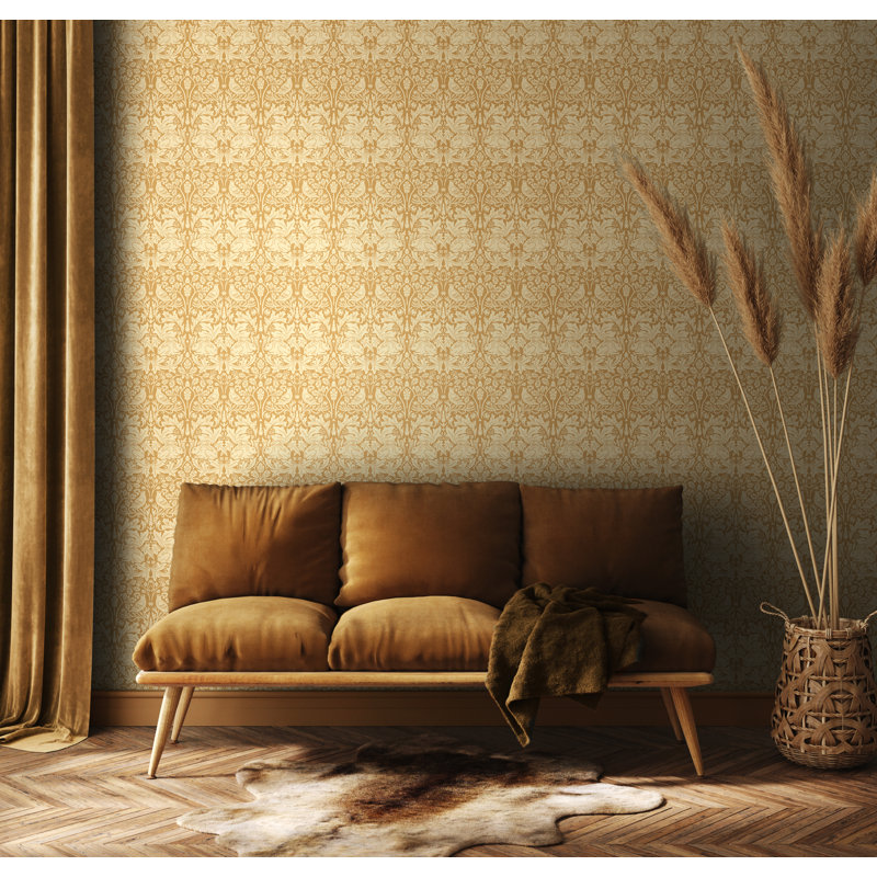 Padstow 10m x 50cm Matte Wallpaper Roll, Yellow Ochre