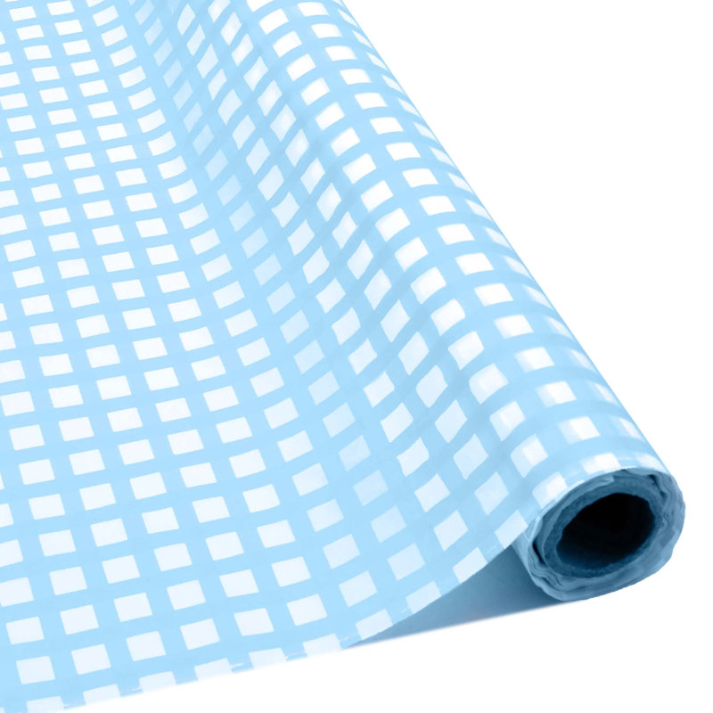 Rouleau de nappe à la fois en plastique vichy, Bleu guingan