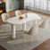 65.98" Irregular Cream White Dining Table Set With Chairs