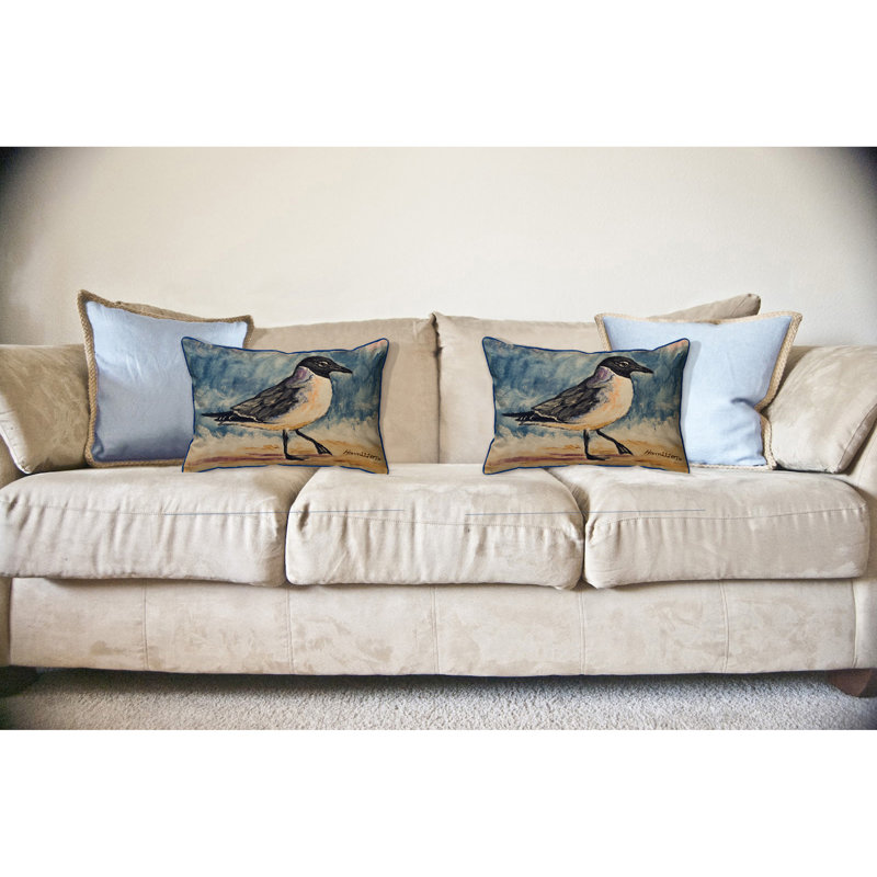 Housse de coussin d'extérieur carré Crab Crab, 16 po x 20 po, Mouette rieuse