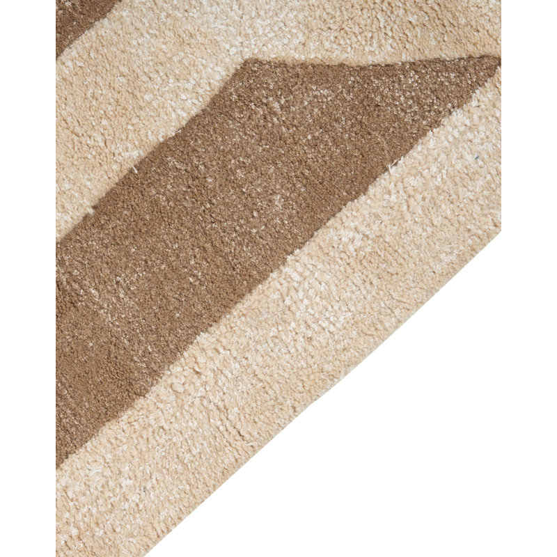 Pontone Rectangle 160 cm x 230 cm Geometric Wool and Viscose Hand Tufted Area Rug