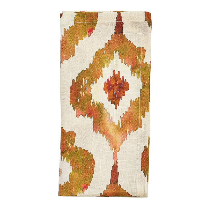 Watercolor Ikat Napkin, Rust