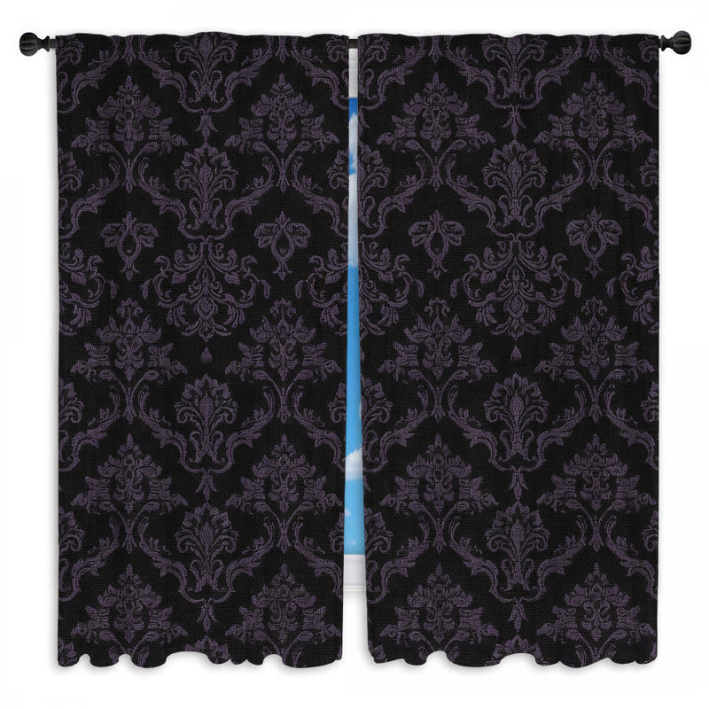 Rideaux de fenêtre damassés à motif damas obscurcissant - 2 panneaux, 40 po x 61 po - 2 panneaux, Obscurcissement de chambre