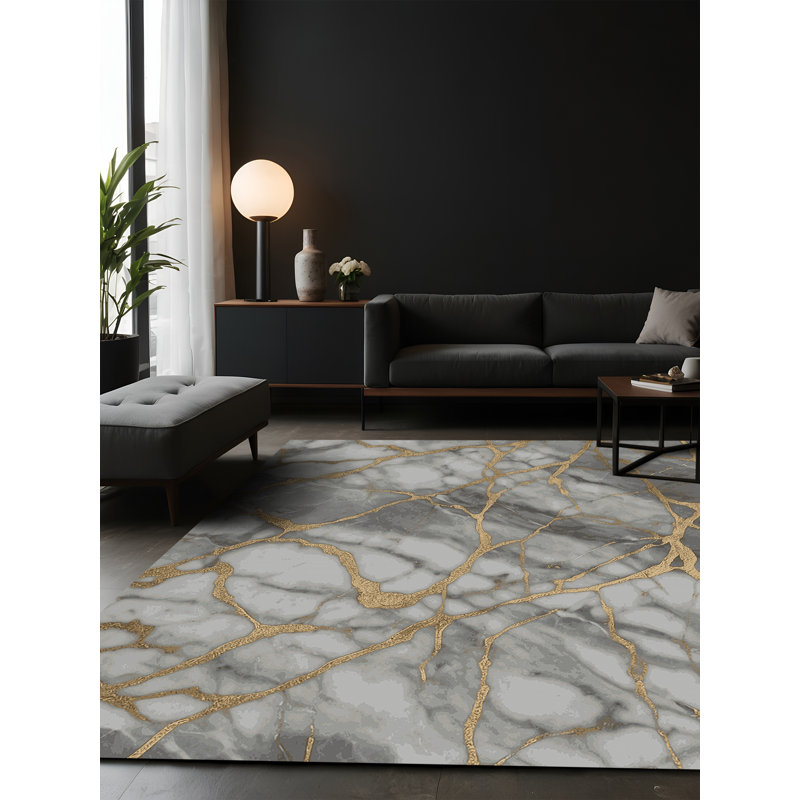 Tapis gris soyeux et moelleux, Carré 3 pi