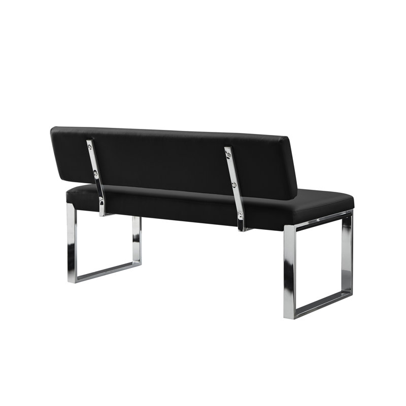 Banc rembourré 50 po, Noir