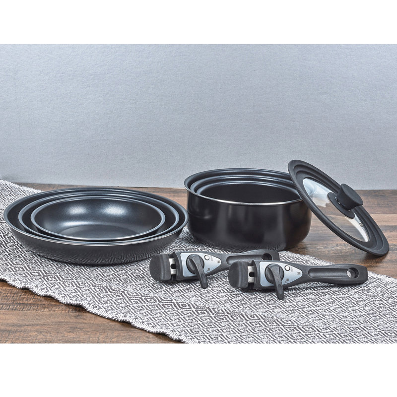 Symple Stuff Meghrig 7 Pieces Hard-Anodized Aluminum Non Stick Cookware Set