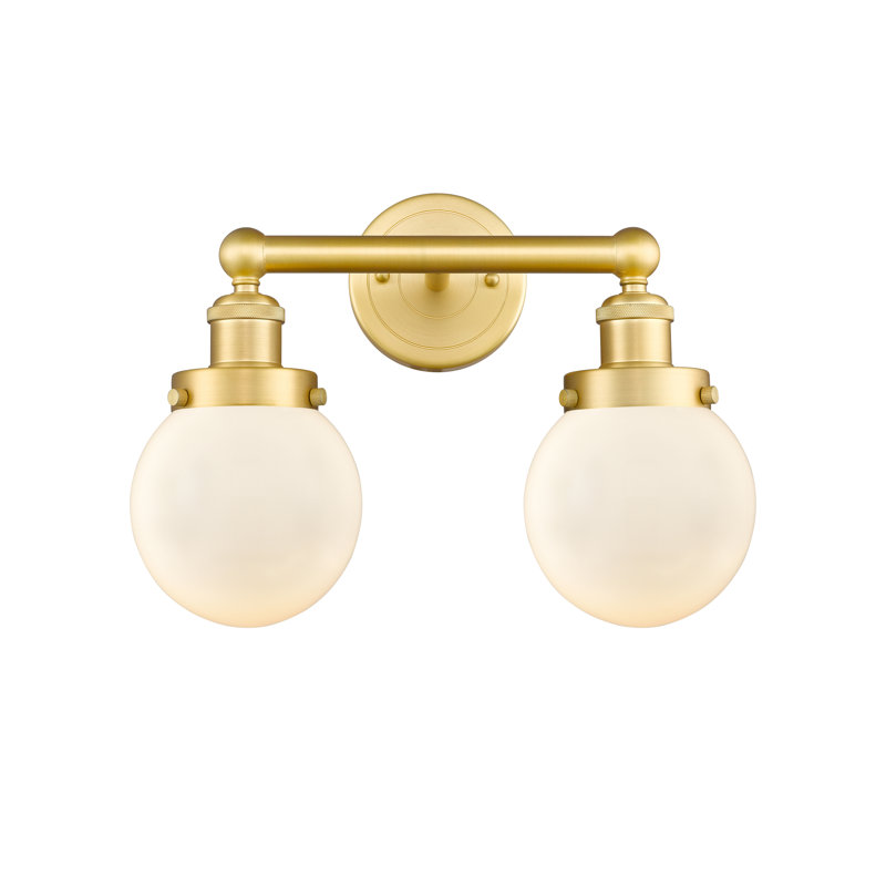 Alphonsa 2 - Light Dimmable Vanity Light, Matte White, Satin Gold