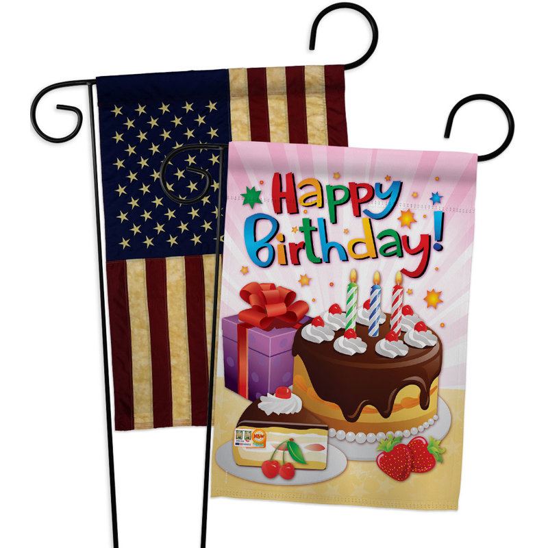 Drapeau de jardin 2 côtés en polyester 18,5 po x 13 po