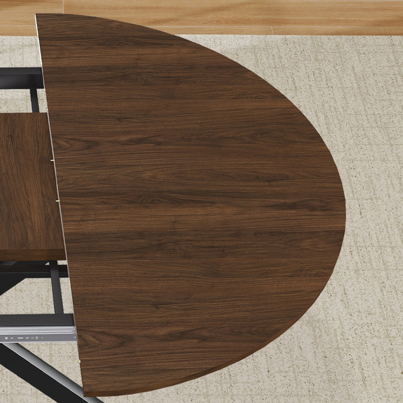 Table de salle à manger extensible à piédestal avec pieds en métal