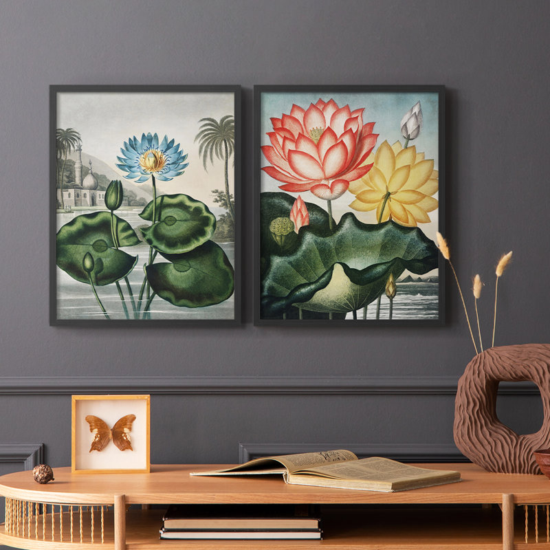 Temple of Flora IX-Premium Framed Print -Ready to Hang - No Nails Required - No Nails Required, Black, 11" H x 18" W