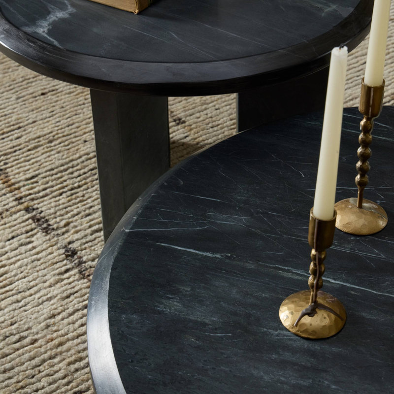 Dakota Nesting Coffee Table, Black Marble