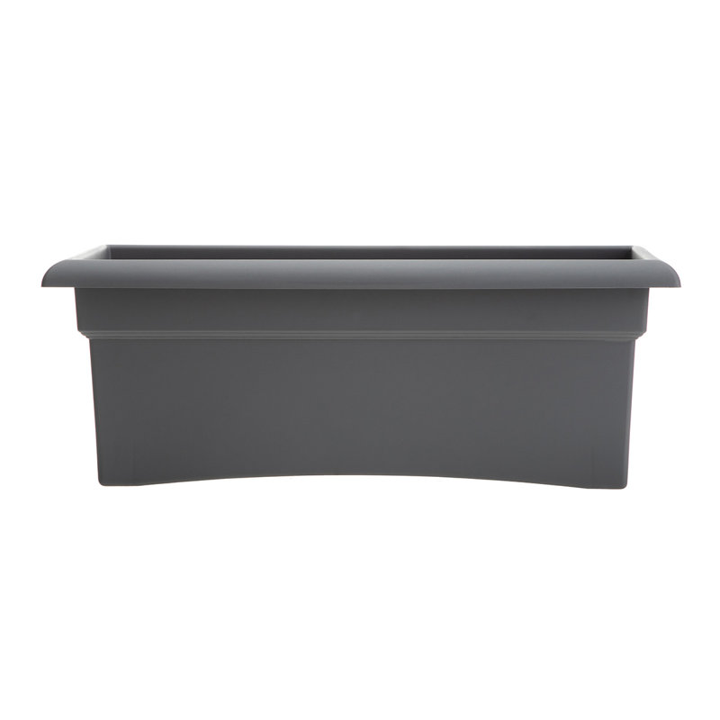 Veranda Traditional Plastic Rectangle Indoor/Outdoor Deck Box Planter, Charcoal