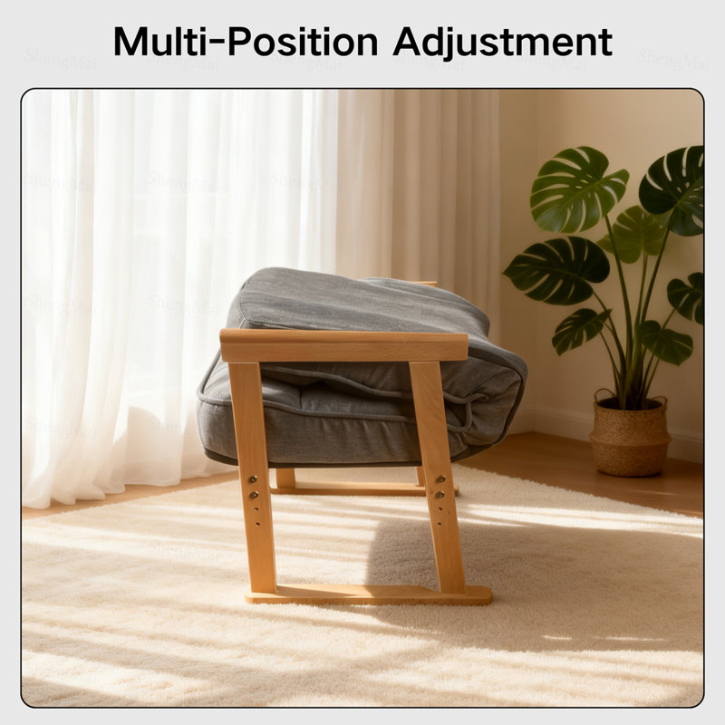 Chaise longue moderne et réglable, avec hauteur de siège réglable et réglage de l'angle lombaire à trois niveaux, convient au salon, à la chambre à coucher, au bureau et au grenier