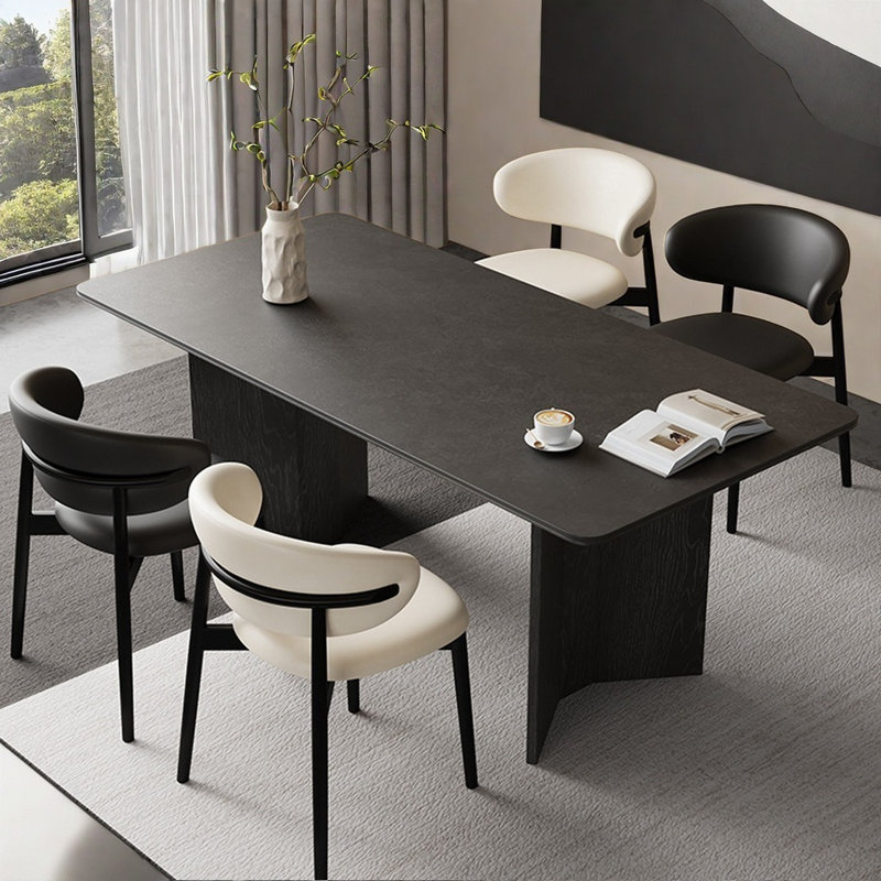 Ensemble de table à manger et de chaises de style rétro français, H 29,52 po x L 55,11 po x l 31,49 po