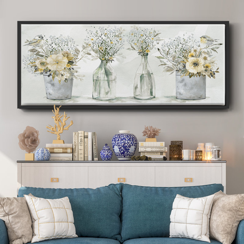 Farmhouse Bouquets - Toile encadrée, H 20 po x l 50 po