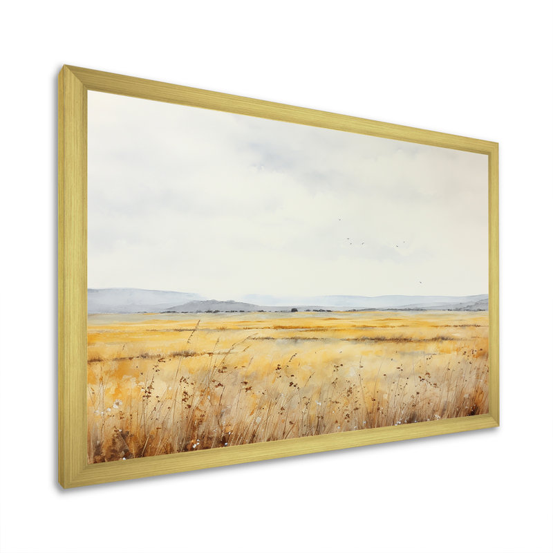 Tranquil Meadow Moments sur toile, Cadre doré simple, H 12 po x l 20 po x P 1 po