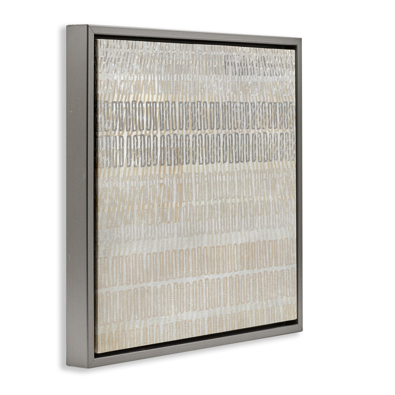 Boho Layered Shapes Pattern Floater Canvas Wall Art by Susan Jill, Luster Gray Floater Frame, 25" H x 25" W