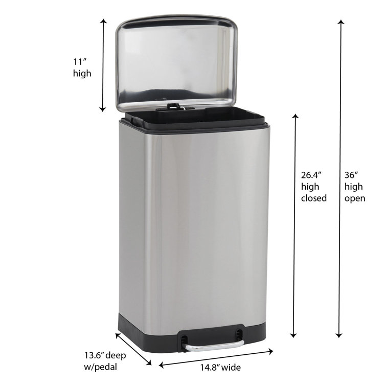 Rubbermaid Commercial Products Step-On 30-Gallon Black Steel Touchless Trash  Can with Lid at