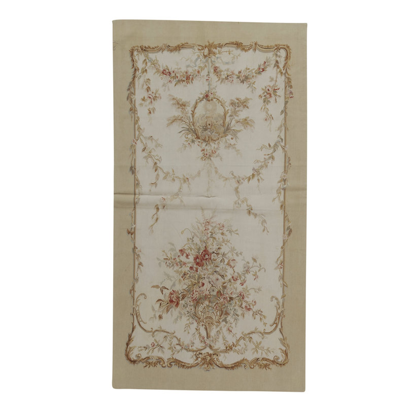Tapis ivoire noué à la main de haute qualité