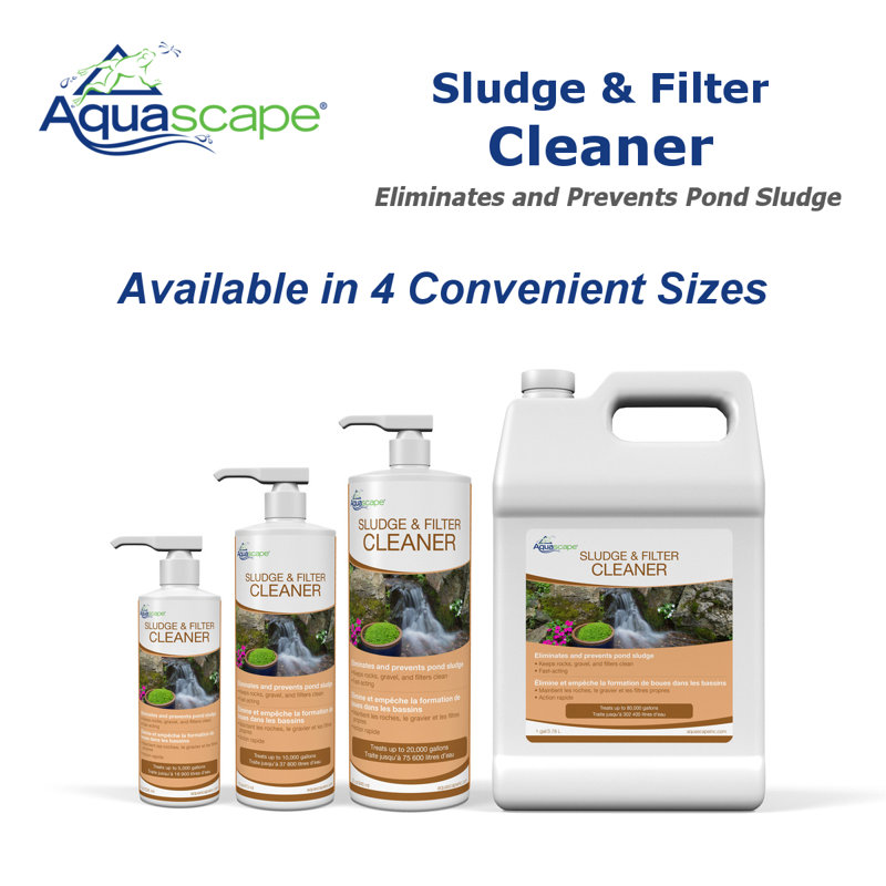 Sludge & Filter Cleaner Water Treatment for Ponds, 1-gallon