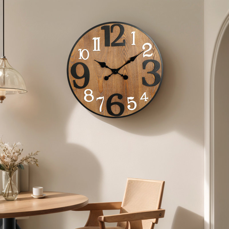 Kynlee Wood 24" Wall Clock