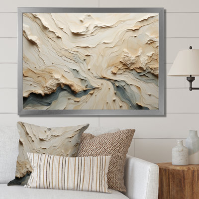 Beige minimalisme River Mountain Wonders - impressions sur toile River Mountain