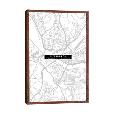 Pittsburgh City Map Minimal - Print on Canvas