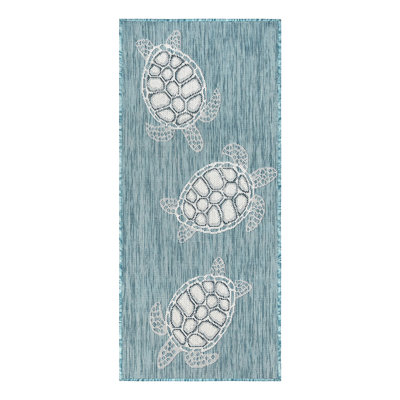 Sand & Stable Saldanha Aqua-Blue Indoor/Outdoor Rug & Reviews | Wayfair